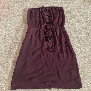maroon strapless dress